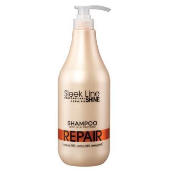 Sampon Reparator Sleek Line pentru par deteriorat, 1000ml