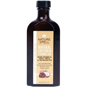 Ulei Natural de Ricin & Cocos Nature Spell Castor & Coconut Oil for Hair & Skin, 150ml