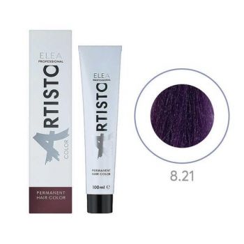 Vopsea permanenta pentru par Elea Professional Artisto Color, 8/21 Castaniu deschis violet gri, 100 ml de firma originala