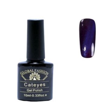 Oja semipermanenta, Global Fashion, Cat eyes, 10 ml, Albastru 80 ieftina