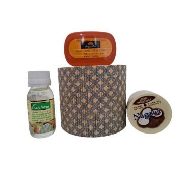 Set cadou cutie bambus crema cu ulei de nuca de cocos 100 ml, ulei de cactus fraicheur 60 ml, sapun cu ulei de argan 40 gr