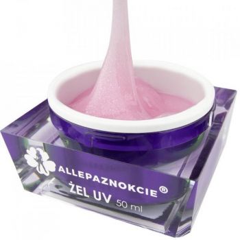 Gel UV Allepaznokcie Jelly Pink Shine Gel UV 50 ml (cu particule de sclipici) ieftin