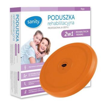 Perna Sanity 2 in 1 pentru reabilitare si antrenare, suprafata anti-alunecare, greutate maxima 260 kg, diametru 35 cm, Portocaliu