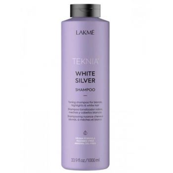 Sampon colorant pentru par blond, Lakme Teknia, White Silver Shampoo, 1000ml Lakme