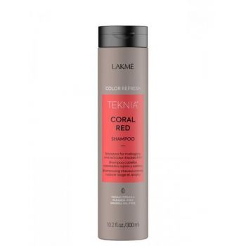 Sampon colorant pentru par rosu, Lakme Teknia, Refresh Coral Red Shampoo, 300ml de firma original