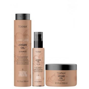 Set pentru par uscat, Lakme Argan Oil Ulei 125 ml + Sampon 300 ml + Masca 250 ml de firma original