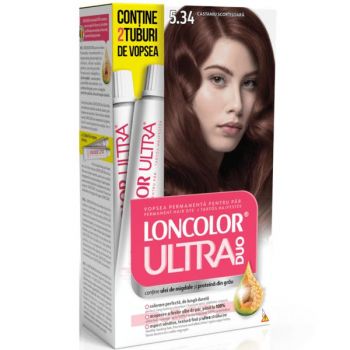 Vopsea Permanenta pentru Par Loncolor Ultra Max, nuanta 5.34 Castaniu Scortisoara