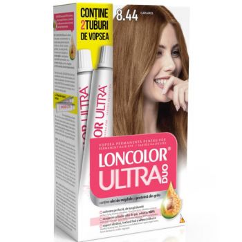 Vopsea Permanenta pentru Par Loncolor Ultra Max, nuanta 8.44 Caramel ieftina