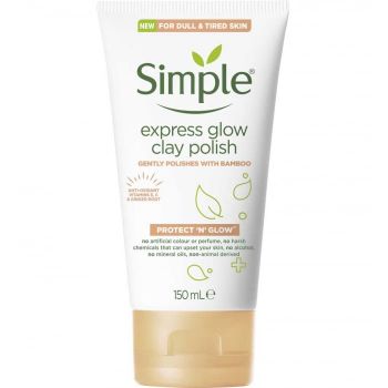 Argila pentru curatarea tenului sensibil Simple Protect N Glow, cu extract de bambus, radacina de ghimbir si vitamine, 150 ml