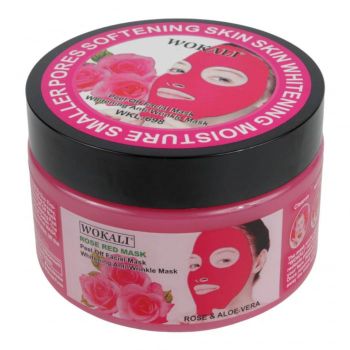 Masca rosie pentru pete pigmentare cu Extract de Trandafiri si Minerale, Efect de micsorarea porilor si Efect anti-rid, Wokali, 300 g la reducere