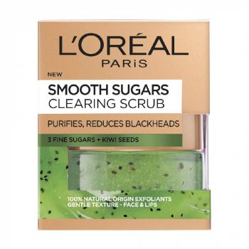 Scrub exfoliant cu zahar pentru ten cu puncte negre L Oreal Paris, Smooth Sugars, 50 ml ieftin