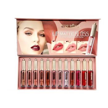 Set 12 rujuri de buze, Miss Royal, Matte Waterproof