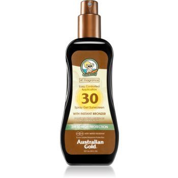 Australian Gold Spray Gel Sunscreen With Instant Bronzer gel protector nuanțator SPF 30