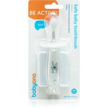 BabyOno Save Baby Toothbrush Grey perie de dinti pentru copii