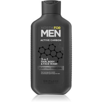 Oriflame North for Men Active Carbon gel de dus revigorant 3 in 1