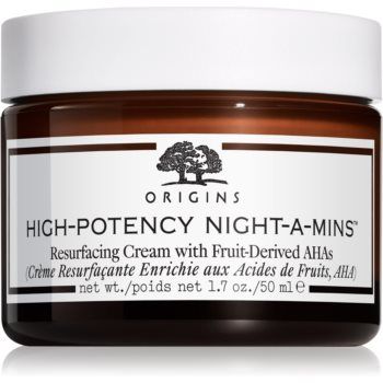 Origins High-Potency Night-A-Mins™ Resurfacing Cream With Fruit-Derived AHAs cremă regeneratoare de noapte, pentru refacerea densității pielii ieftina