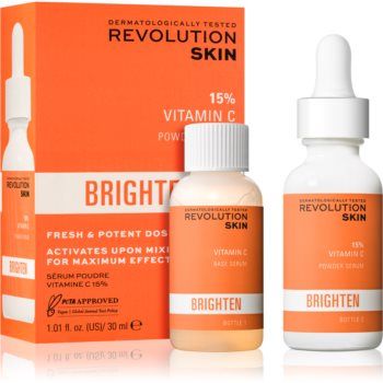 Revolution Skincare Brighten 15% VItamin C ser dublu pentru o piele mai luminoasa