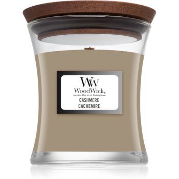 Woodwick Cashmere lumânare parfumată cu fitil din lemn