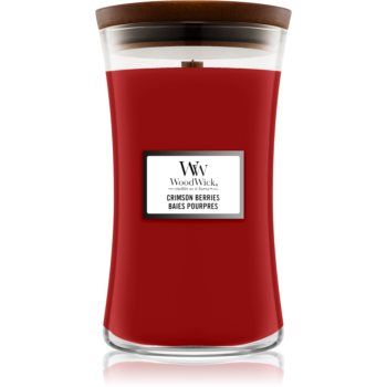 Woodwick Crimson Berries lumânare parfumată cu fitil din lemn