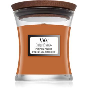 Woodwick Pumpkin Praline lumânare parfumată cu fitil din lemn