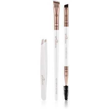 Luvia Cosmetics Prime Vegan Brow Kit set pentru aranjarea sprâncenelor Pearl White / Metallic Coffee Brown de firma originala