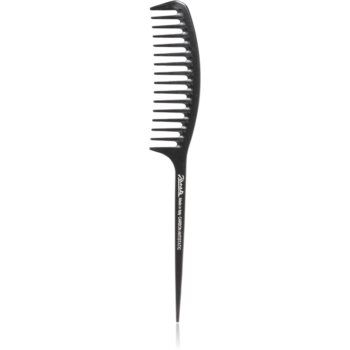 Janeke Carbon Fibre Fashion Comb with a long tail and wavy frame pieptene de păr