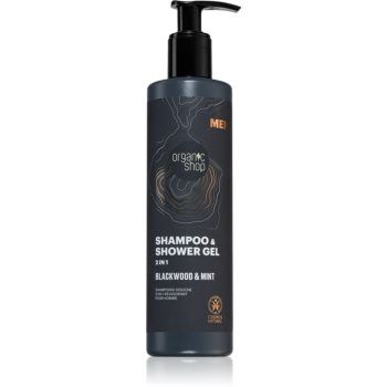 Organic Shop Men Blackwood & Mint gel de dus si sampon 2in1 pentru barbati