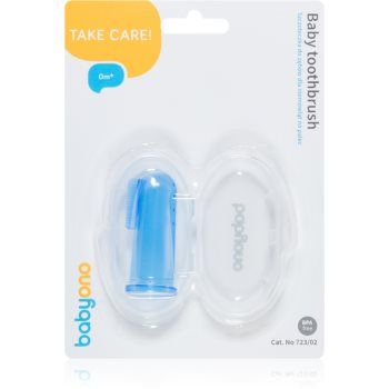 BabyOno Take Care First Toothbrush periuta de dinti pentru deget pentru copii cu sac