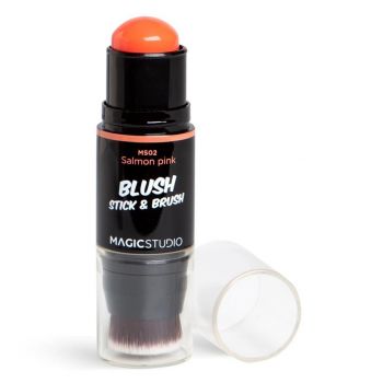 Blush cu pensula Magic Studio Shaky Blush Stick & Brush, salmon pink de firma original