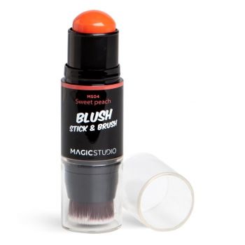 Blush cu pensula Magic Studio Shaky Blush Stick & Brush, sweet peach