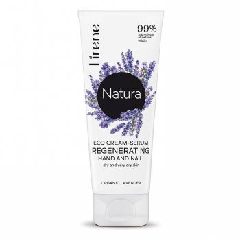 Lirene Natura - Crema-ser Lavanda, regeneranta pentru maini si unghii, 75ml