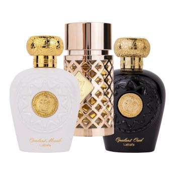 Pachet 3 parfumuri Best Seller, Opulent Oud 100 ml, Opulent Musk 100 ml si Jazzab Gold 100 ml