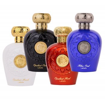 Pachet 4 parfumuri best seller, Opulent Musk 100 ml, Opulent Oud 100 ml, Opulent Red 100 ml si Blue Oud 100 ml