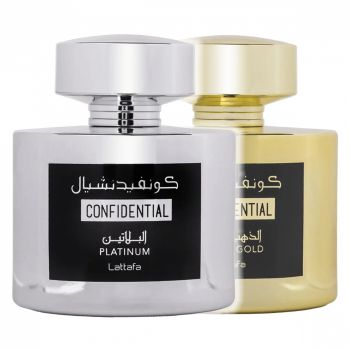 Pachet 2 parfumuri, Confidential Gold 100 ml si Confidential Platinum 100 ml
