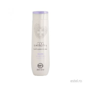 Sampon nuantator anti yellow pentru par alb grizonat Silver Reflex Essentials Blonde Trinity Haircare, 300 ml