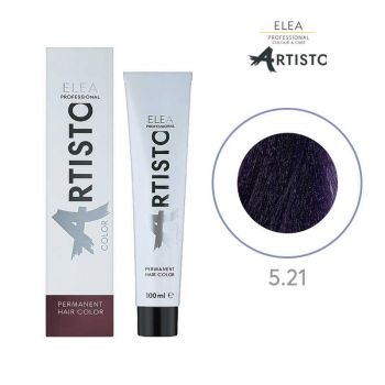 Vopsea permanenta pentru par Elea Professional Artisto Color, 5/21 Saten deschis violet gri, 100 ml ieftina