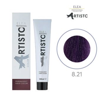 Vopsea permanenta pentru par Elea Professional Artisto Color, 8/21 Castaniu deschis violet gri, 100 ml ieftina