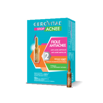 Tratament Antiacnee - Fiole Pentru Combaterea Coșurilor Cu Acid Salicilic Gerovital Stop Acnee, 10 Fiole X 2 Ml