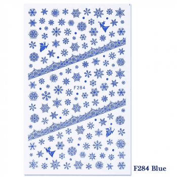 Sticker decor iarna f284 albastru