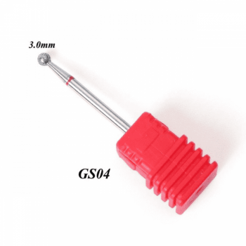 Bit unghii carbid pentru cuticula tip  biluta  3mm rosu