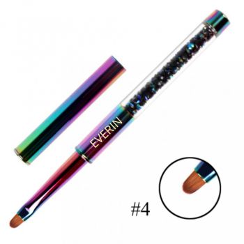 Pensula gel limba de pisica nr. 4 holo rainbow- Everin