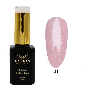 Shimmer Rubber Base Everin 15ml- 01 ieftin