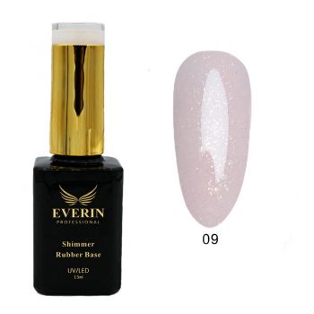 Shimmer Rubber Base Everin 15ml- 09 ieftin