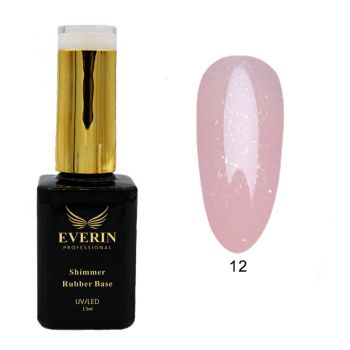 Shimmer Rubber Base Everin 15ml- 12 ieftin