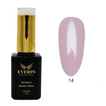 Shimmer Rubber Base Everin 15ml- 14 ieftin