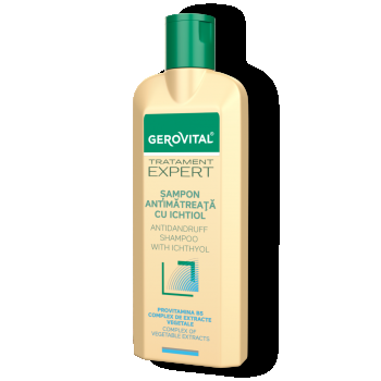 Șampon Antimătreață Cu Ichtiol Pentru Scalp Iritat, Gerovital Tratament Expert, 250 Ml
