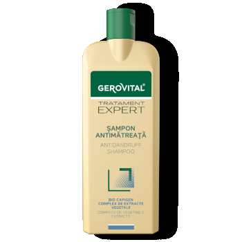 Șampon Antimătreață Cu Bio Capigen și Complex De Extracte Vegetale, Gerovital Tratament Expert, 400 Ml