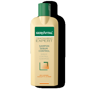 Șampon Sebum Control Cu Sebaryl și Bio-capigen Pentru Păr Gras, Gerovital Tratament Expert, 250 Ml