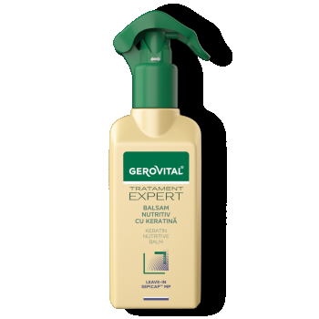 Balsam Leave-in Nutritiv Cu Keratină Pentru Hidratarea și Fortificarea Părului Uscat, Gerovital Tratament Expert, 150 Ml