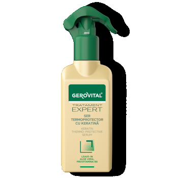 Ser Cu Keratină Pentru Protecția Termică A Firul De Păr Pnă La 200 Grade, Gerovital Tratament Expert, 150 Ml